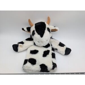 Puppet Factory Cow Hand Puppet Plush Black White 16 Inch Stuffed Animal Toy